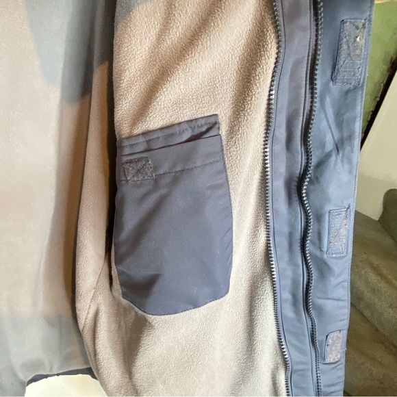 Athletic works lined nylon jacket with hood blue gray basic utility transition M - Picture 5 of 5